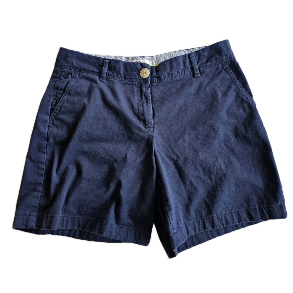 Crown & Ivy Caroline Chino Navy Blue Cotton Shorts Women's  Sz 6P